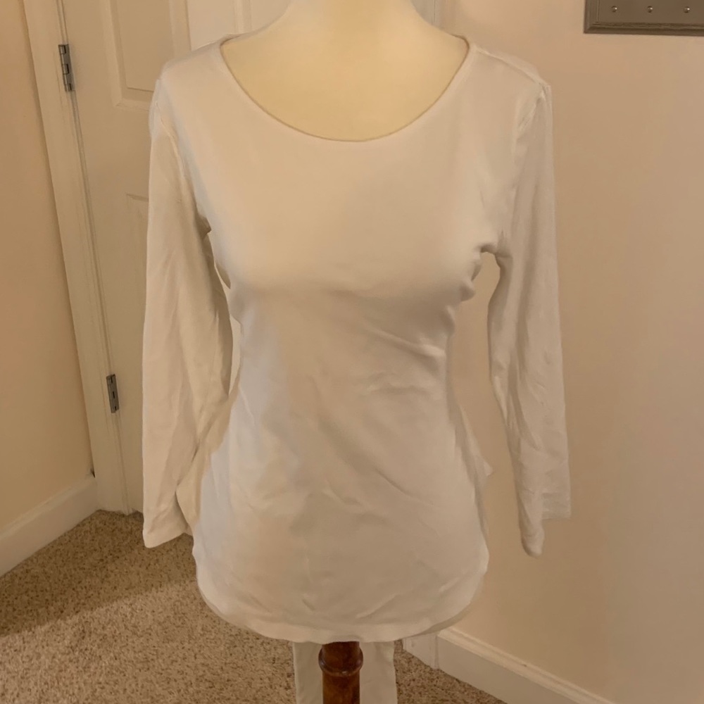 Ann Taylor 3/4 sleeve white knit top